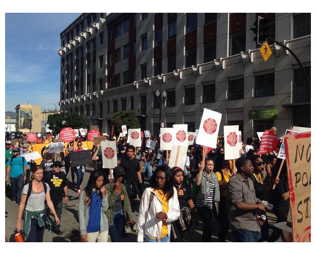 Marching in Downtown Oakland.  Special to Revolution/revcom.us