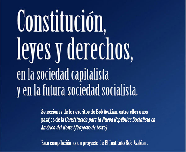 Constitución, leyes y derechos, en la sociedad capitalista y en la futura sociedad socialista