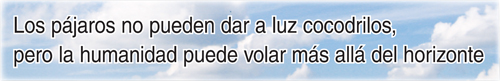 Los pájaros no pueden dar a luz cocodrilos, pero la humanidad puede volar más allá del horizonte (2010)