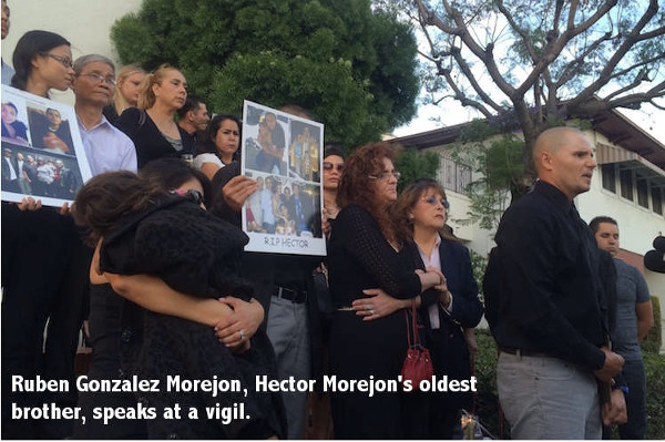 Ruben Gonzalez Marejon speaking at a vigil