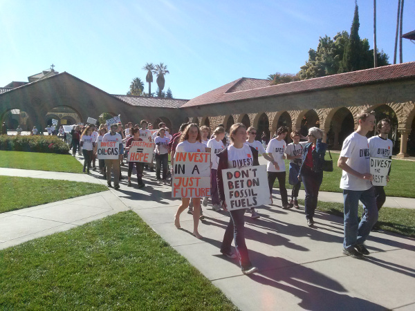 Stanford University sit-in calling for divestment from fossil fuels