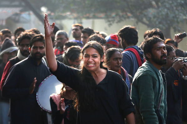 New Delhi, India, Dec.2012. In the streets protesting the gang-rape and killing of a New Delhi student.