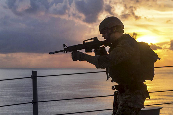 U.S. guided-missile destroyer, part of John C. Stennis aircraft carrier Strike Group, operating in the South China Sea.