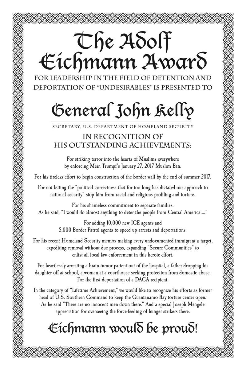 Adolf Eichmann  Award