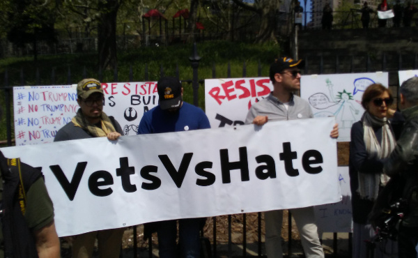 Vets protest Trump