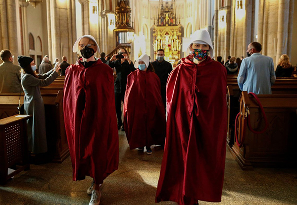 Polish women protest in church