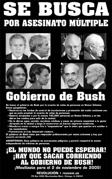 SE BUSCA POR ASESINATO MLTIPLE: Gobierno de Bush