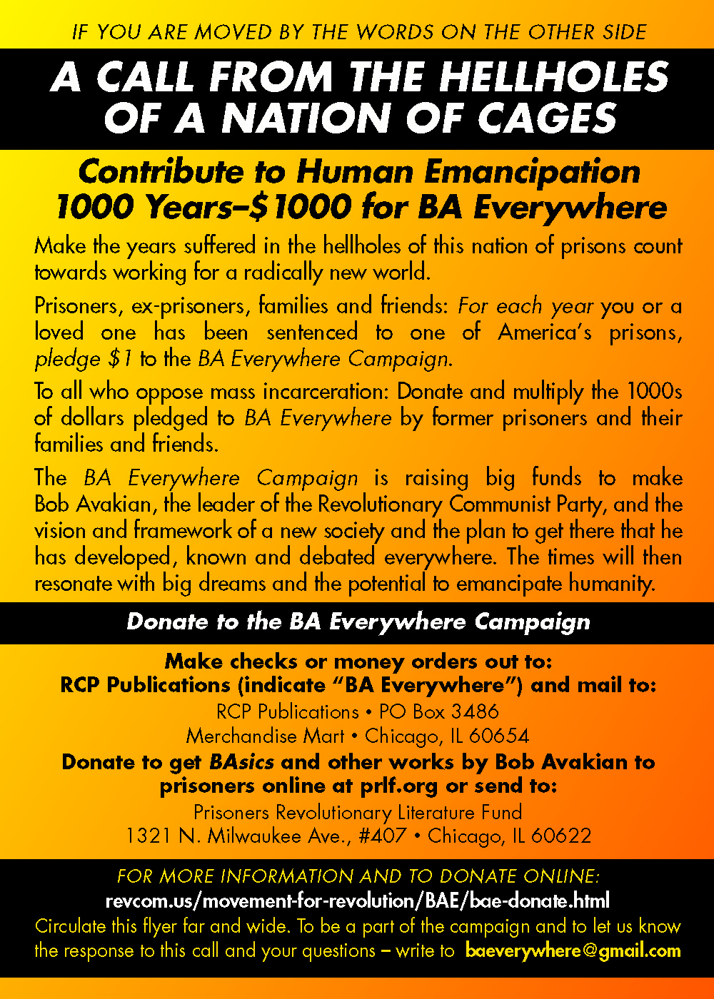 back: 1000 Years -- $1000 for BA Everywhere