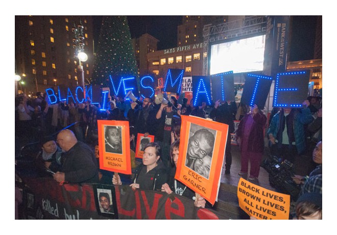 Disrupting San Francisco's Black Friday shopping. Nov 28, 2014. photo: revcom.us