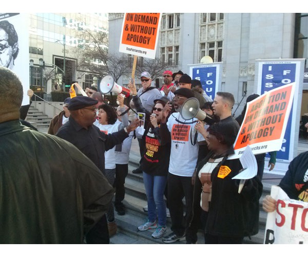 Oakland, California, January 23, 2015: Stop Patriarchy Disrupts Anti-Abortion/Anti-Woman Rally by Black Preachers