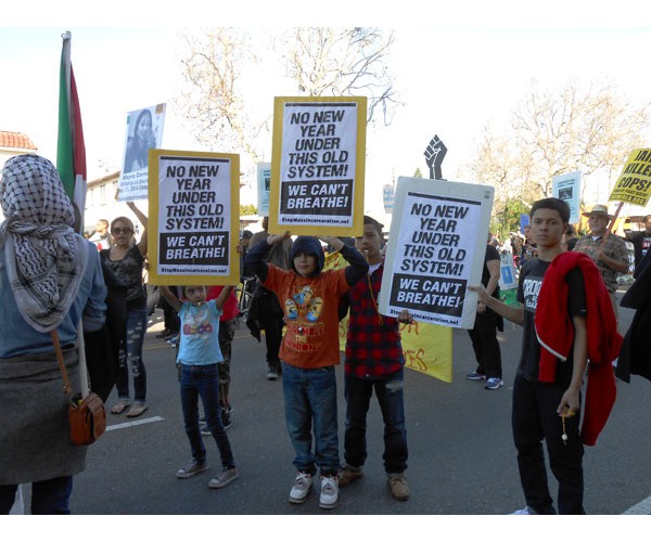 Los Angeles,  Martin Luther King Day 2015 - Stop Mass Incarceration Network contingent. Photo: Special to revcom.us