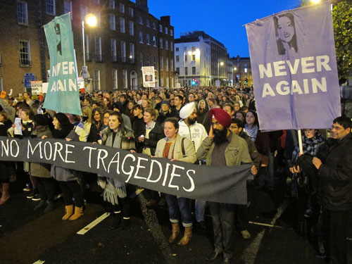 Protest against death in Ireland