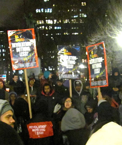 Building for premiere of BA Speaks: Revolution—Nothing Less!, New York City, February 2013.