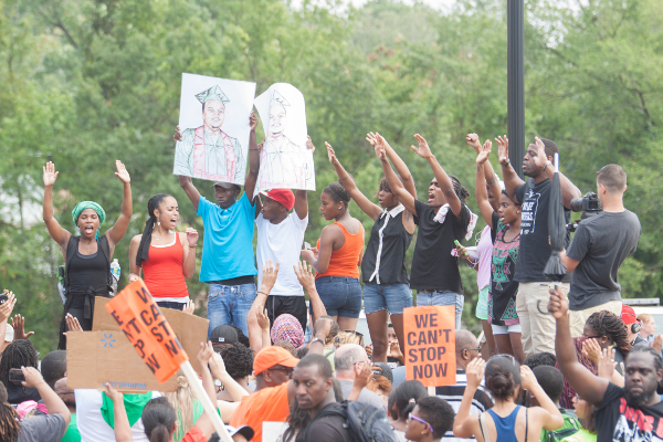 August 30, Ferguson, police station