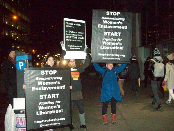 Protesting 50 Shades of Grey, New York City