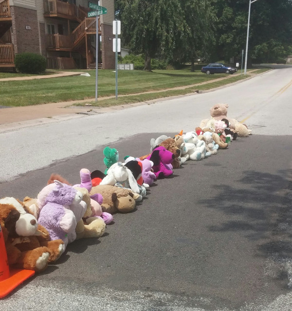 Street memorial to Michael Brown