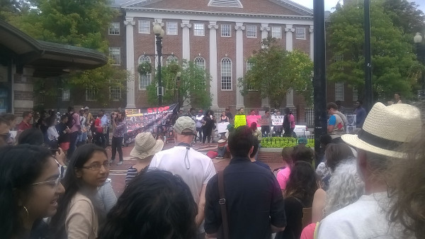 Cambridge, anniversary of the murder of Michael Brown.