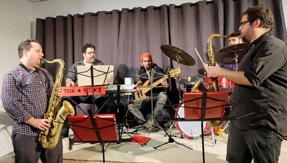 Arturo O’Farrill and his group at Revolution Books NYC, December 2. Photo: Deanna Gorzinski