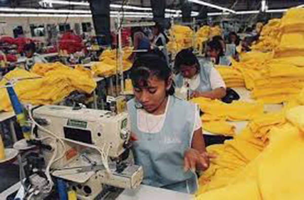 Women work in a maquiladora.