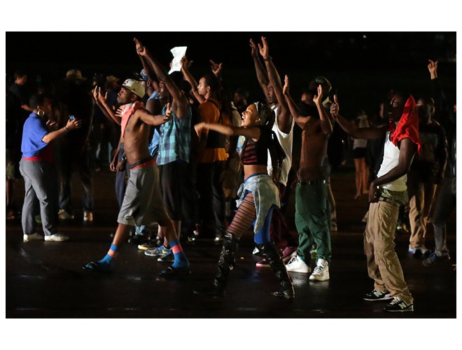 Ferguson, Missouri, early a.m. August 17.  Photo: AP