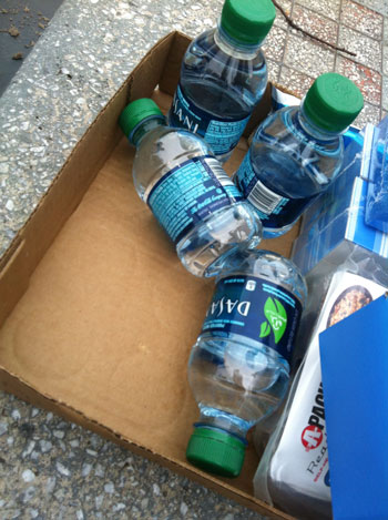 Food snacks issued to hungry people a Coney Island, Brooklyn, in wake of Hurricane Sandy