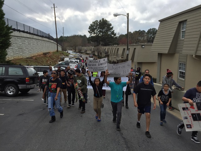 Atlanta protest on Blow the Whistle day