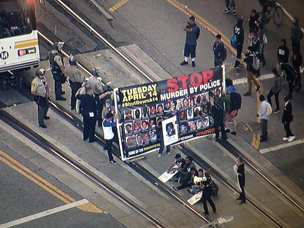 Blocking the Blue Line in Los Angles