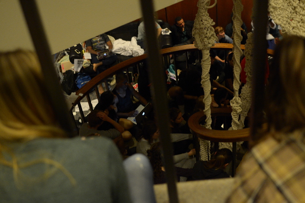 Students at Occidental College took over the administration building.