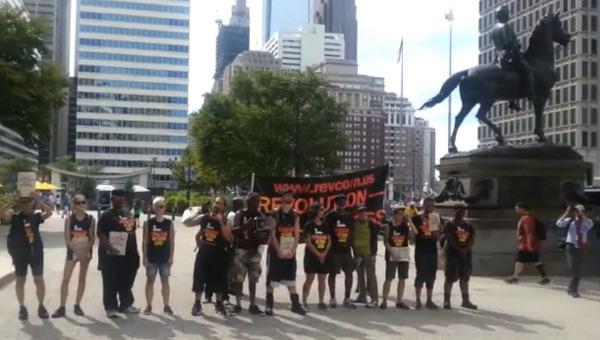 Revolution Club in front of Philadelphia City Hall