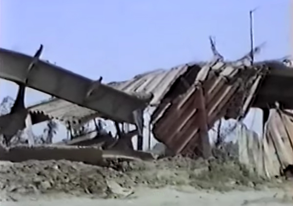 A bridge in Iraq after the U.S. attack. The 1991 U.S. bombing destroyed much of Iraq's water, sanitation, and electrical infrastructure. 