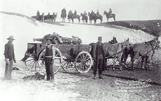 Civilian burial party at Wounded Knee