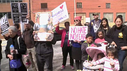 On March 11, several dozen protesters with signs in English and Arabic rallied outside an immigration court in Atlanta.