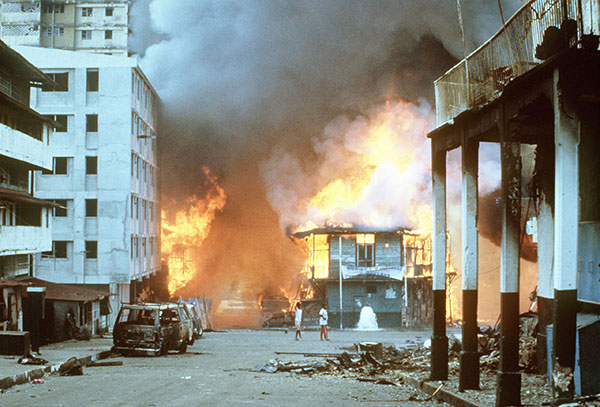 Destruccion del barrio pobre El Chorillo