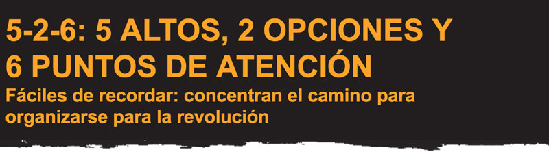 5-2-6: 5 ALTOS, 2 OPCIONES Y 6 PUNTOS DE ATENCIÓN - Fáciles de recordar: concentran el camino para organizarse para la revolución