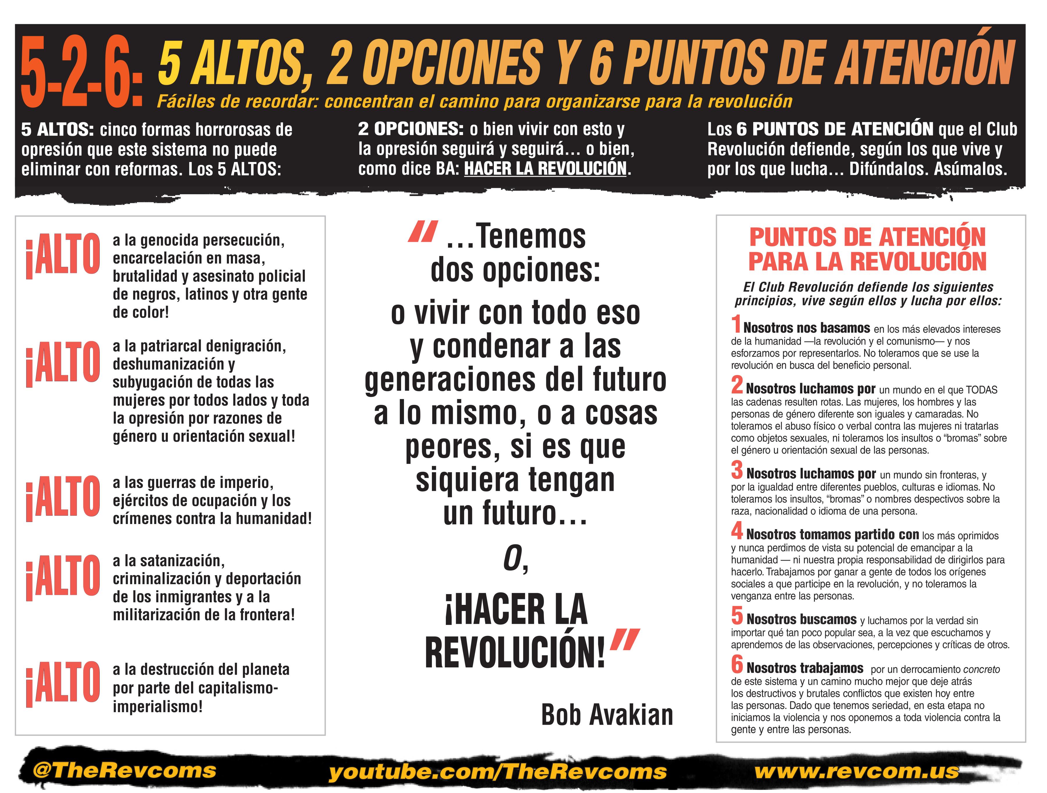 5 Altos, 2 Opciones y 6 Puntos de Atencion