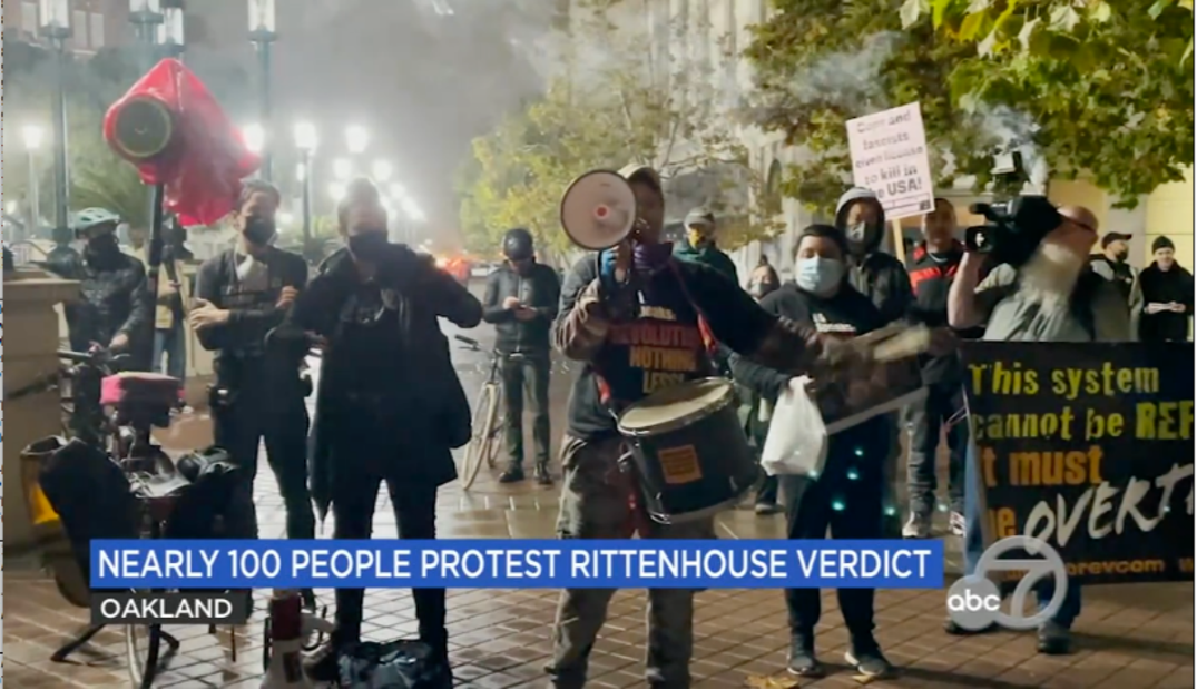 ABC 7 San Francisco Bay Area, Nearly 100 people protest not guilty verdict in Rittenhouse trial