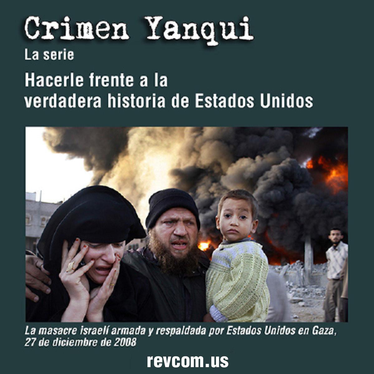 American Crime People flee Bombing of Gaza meme