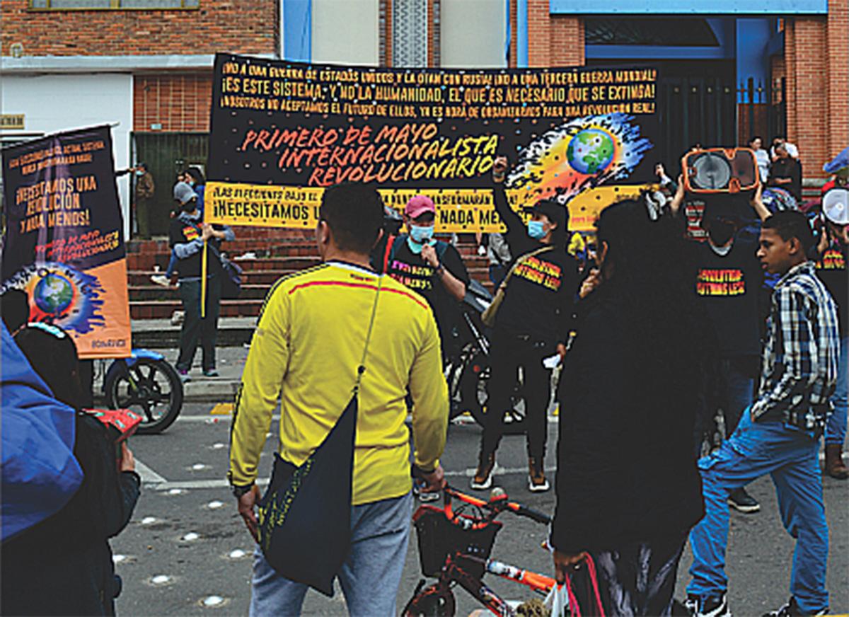 May Day march in San Cristóbal, Bogotá, Colombia