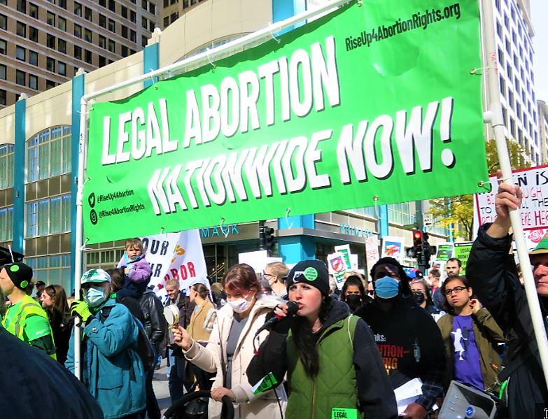 Chicago women's march, banner "Legal Abortion Nationwide Now," October 8, 2022.