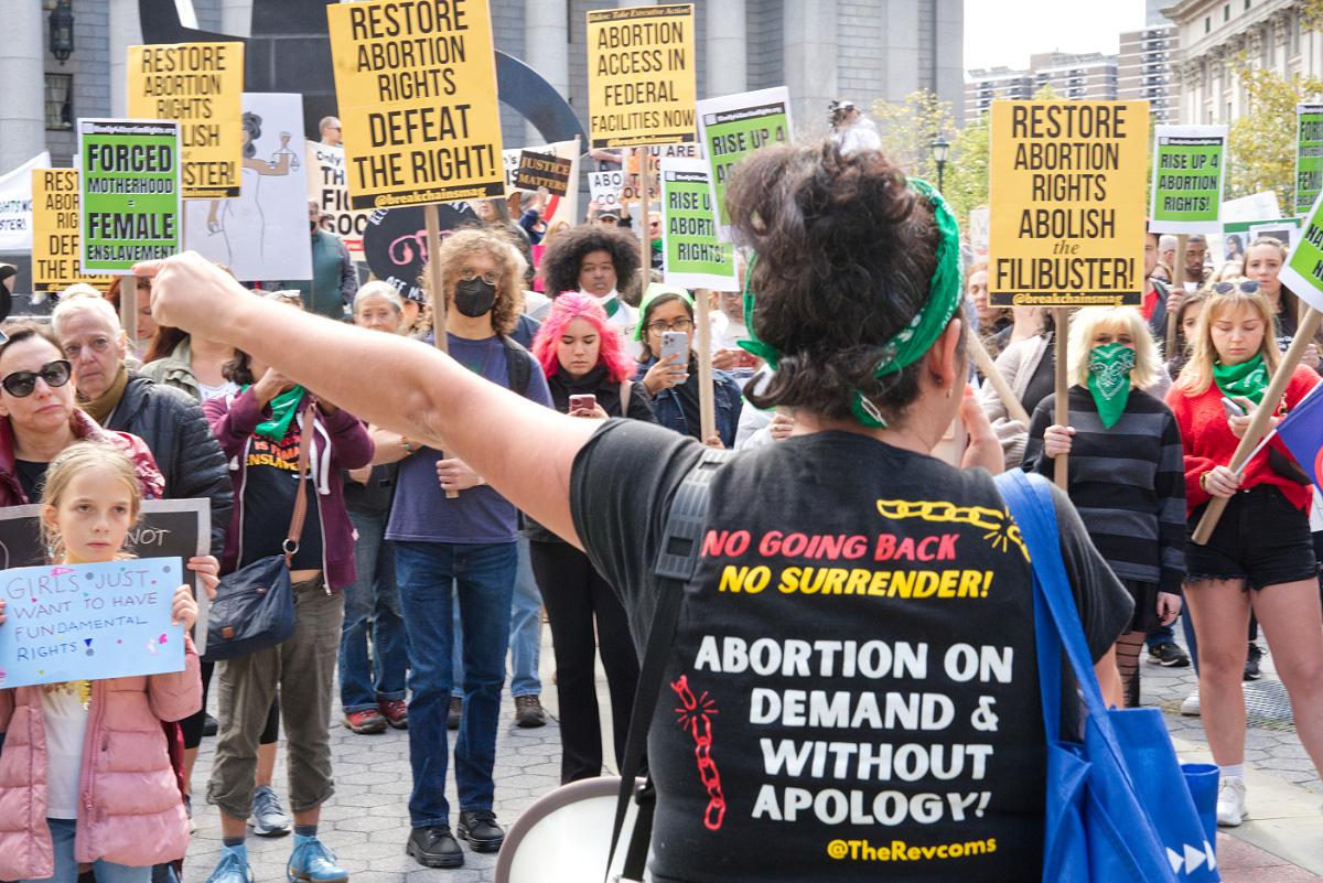 New York City, women's march, RU4AR leads crowd in chants