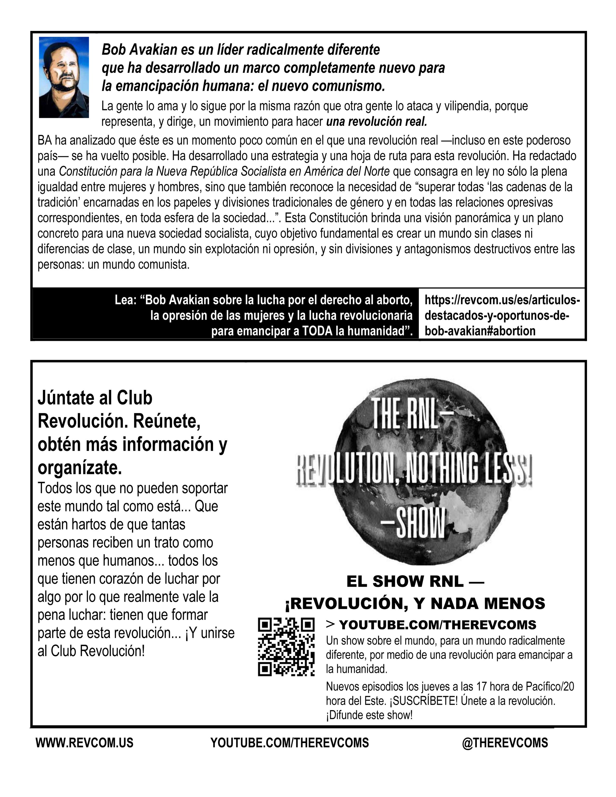 Bob Avakian es un líder radicalmente diferente que ha desarrollado un marco completamente nuevo para la emancipación humana: el nuevo comunismo.