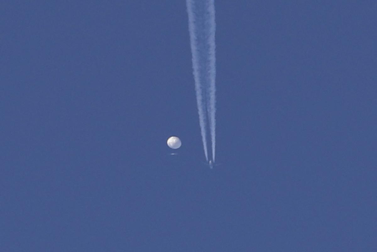 Chinese balloon being shot down over Atlantic ocean