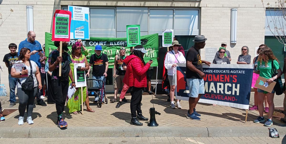 20230415 Cleveland RU4AR protest with banner