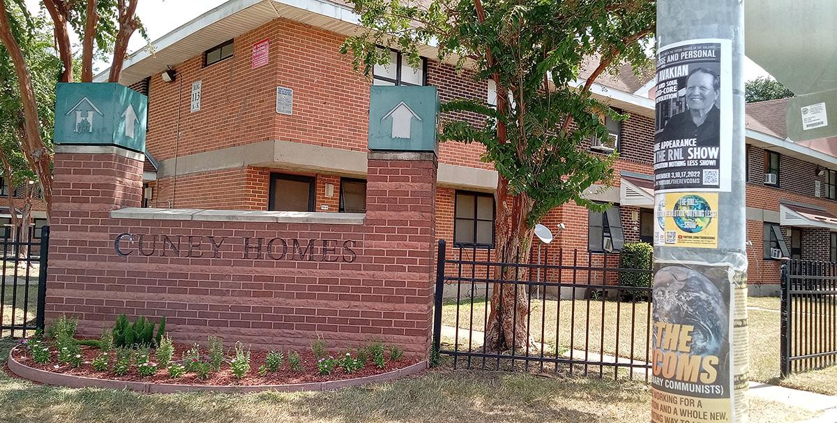 RevComs saturate Cuny Homes, Houston, Texas with revolution posters.