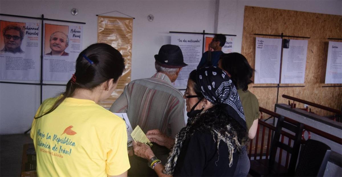 Cali, Colombia, Performance and Graphic Exposition featuring political prisoners in Iran. 