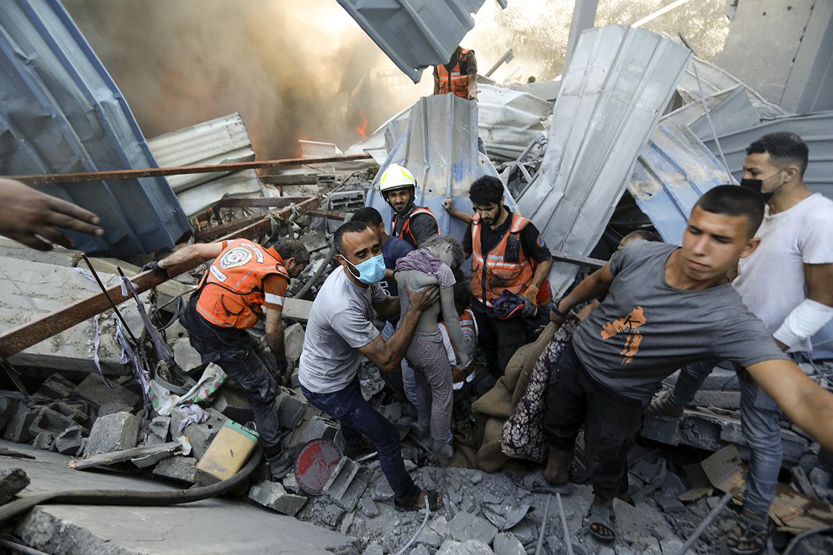 November 4, 2023: Child is pulled out of the rubble in Gaza City.