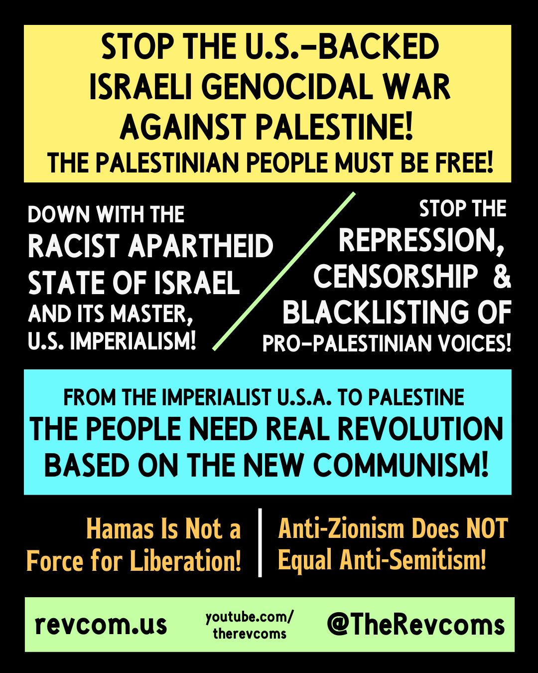 Stop the US-backed Israeli genocidal war against Palestine!