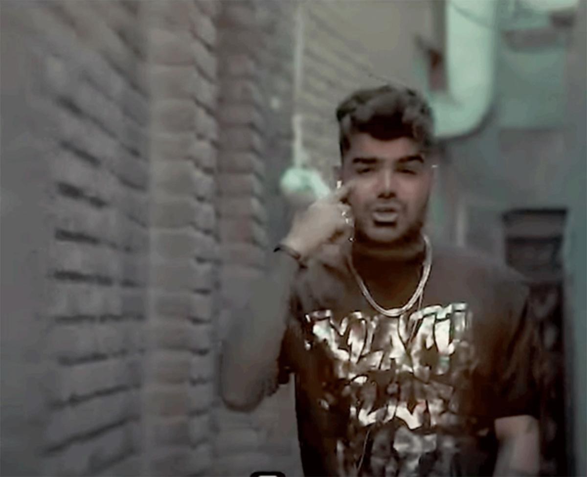 Screenshot from Saman Yasin’s video Haji, in which he wears a “Black Lives Matter” T-shirt.