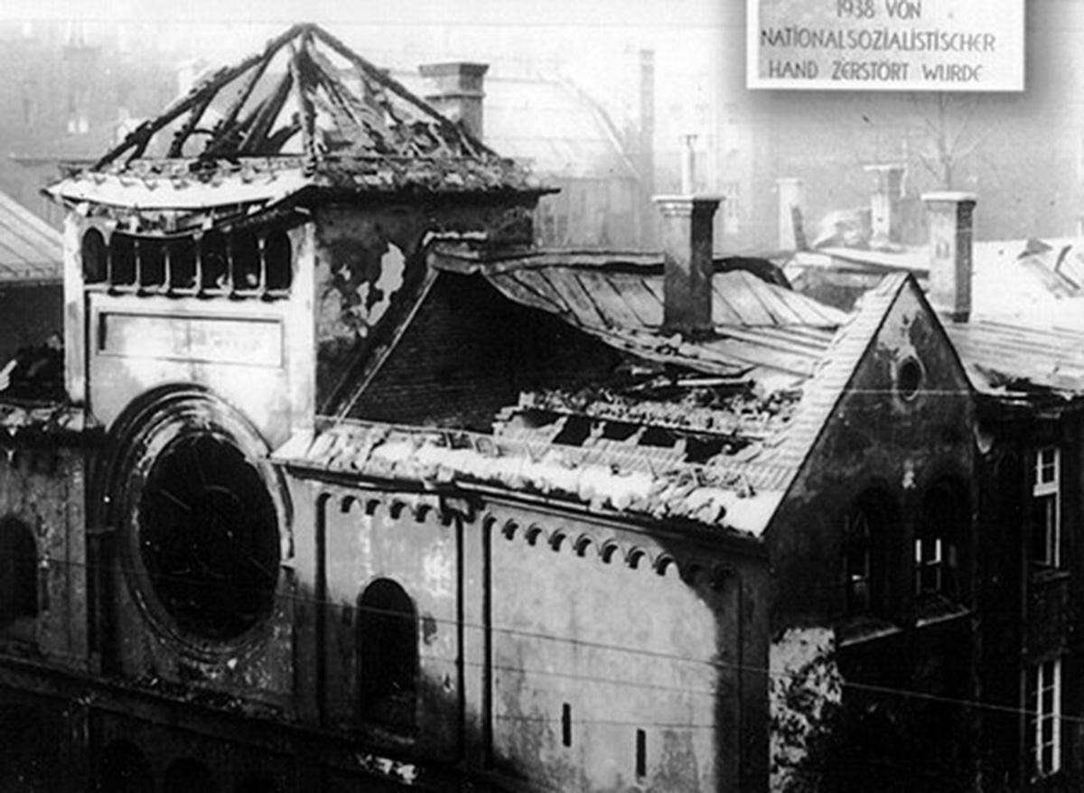 Synagogue in Munich, Germany destroyed November 1938. 