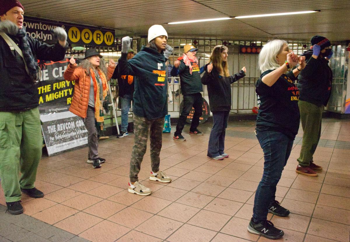 NYC IWD dancing against women's oppression
